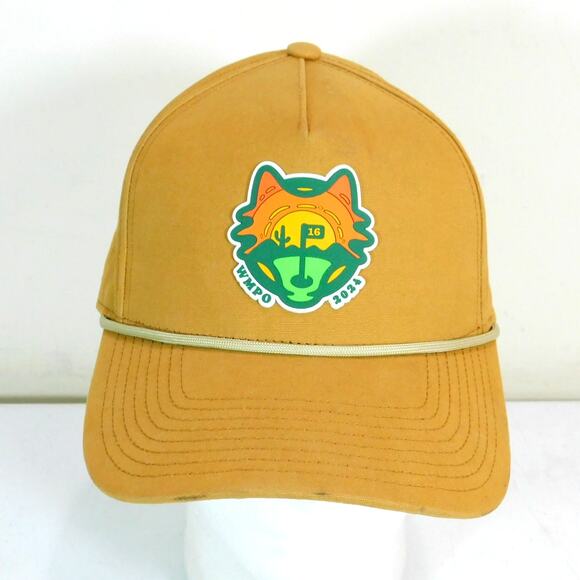 WMPO Phoenix Open 2024 Canvas Golf Hat Rope Brim Rubber Logo Adjustable Brown - Picture 1 of 8